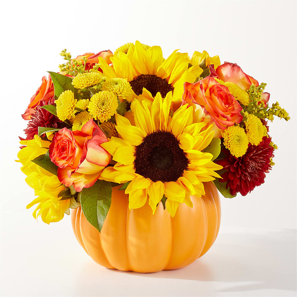 Golden Gourd Pumpkin Bouquet – De Voe Floral, Lena IL