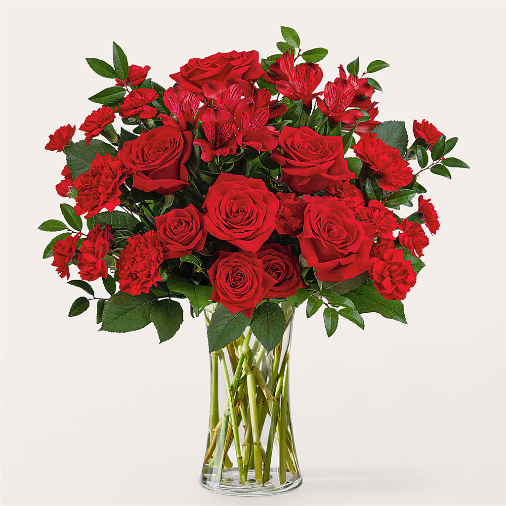 Brilliant Ruby Bouquet – De Voe Floral, Lena IL
