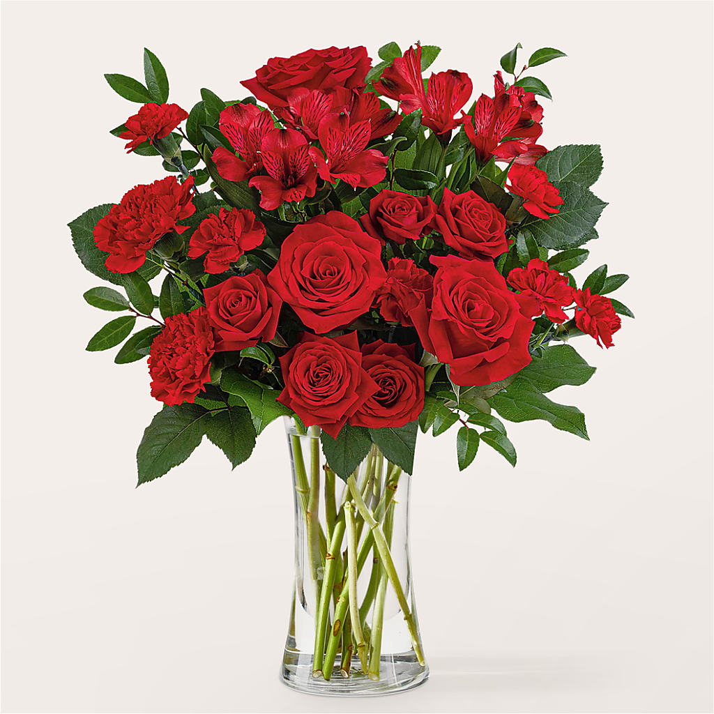 Brilliant Ruby Bouquet – De Voe Floral, Lena IL