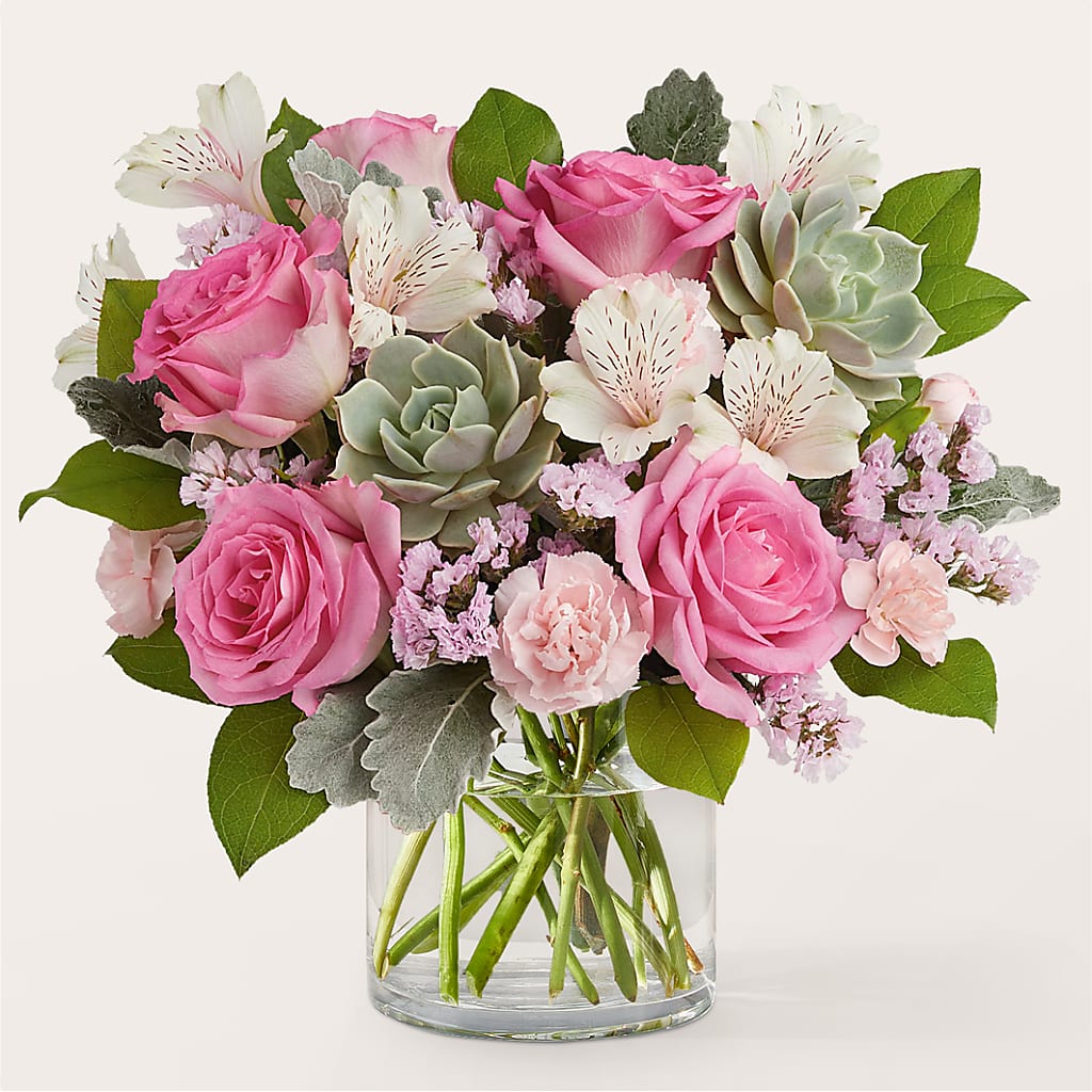 Dusty Rose Bouquet – De Voe Floral, Lena IL