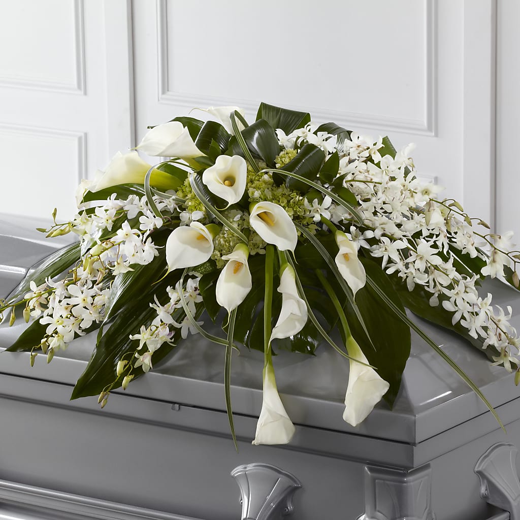 Angel Wings Casket Spray – De Voe Floral, Lena IL