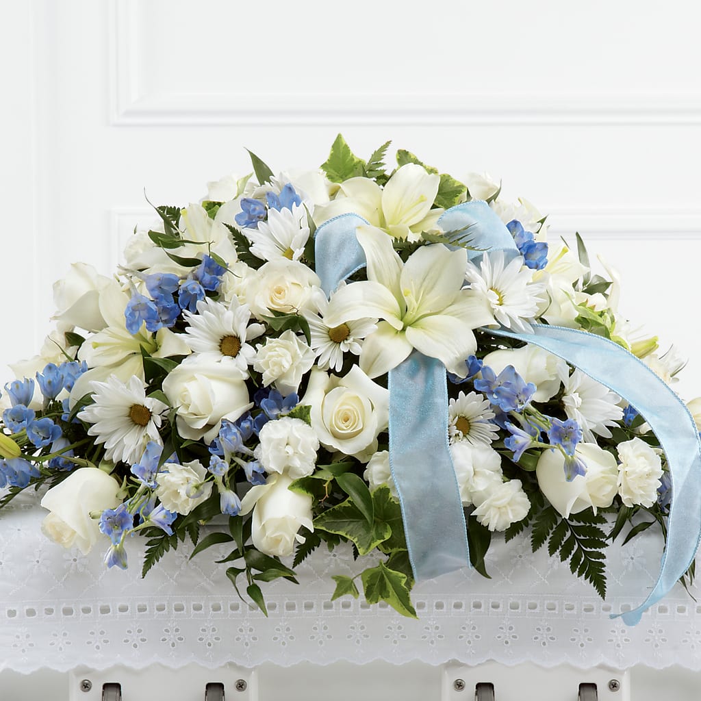 Tender Treasure Casket Spray – De Voe Floral, Lena IL