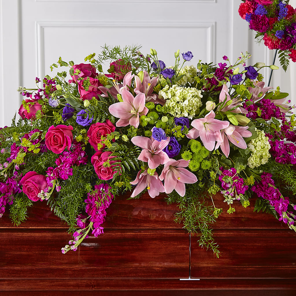 Radiant Tribute Casket Spray – De Voe Floral, Lena IL