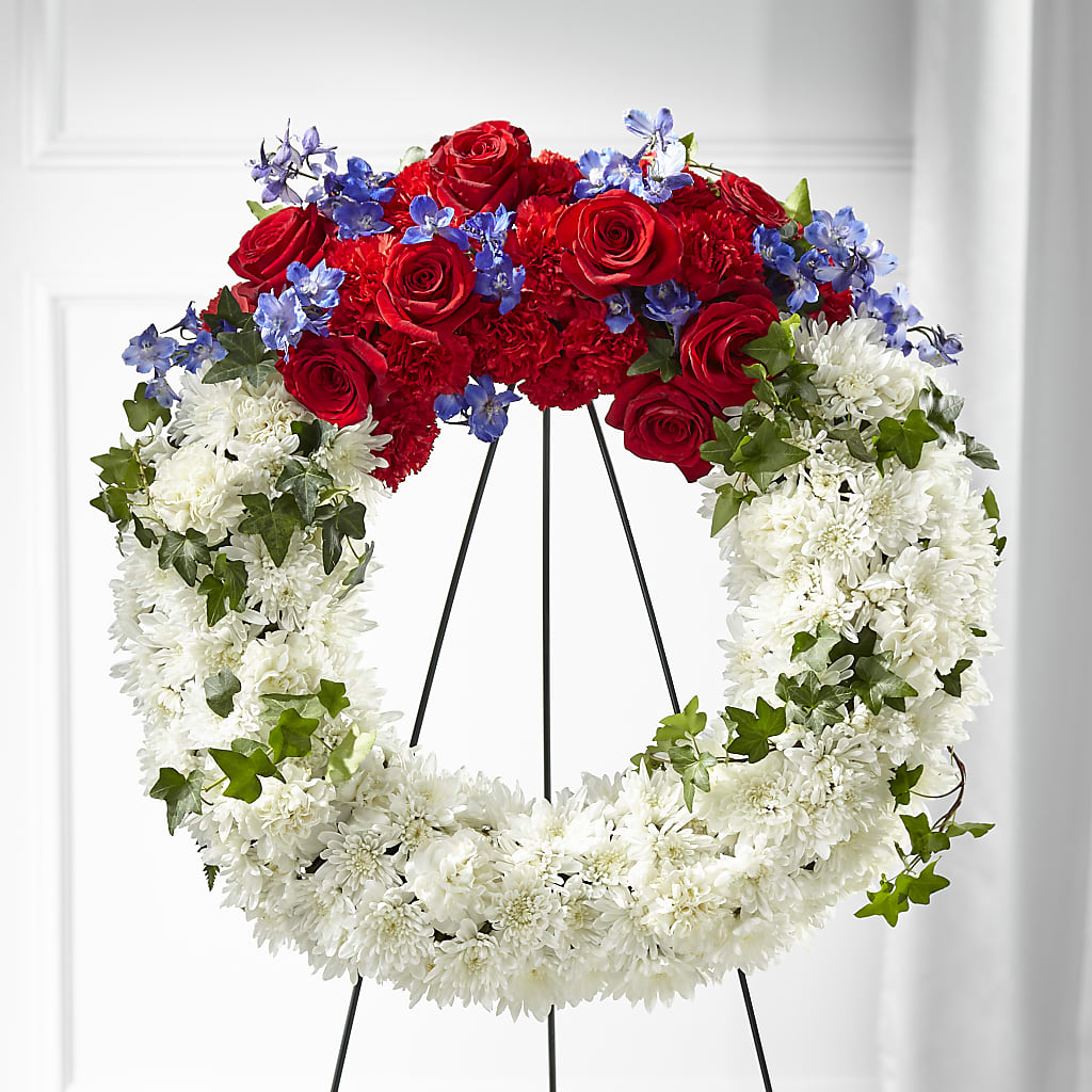 Patriotic Passion Wreath – De Voe Floral, Lena IL