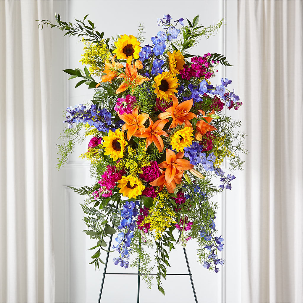 Sunlit Memories Standing Spray (Standard) – De Voe Floral, Lena IL