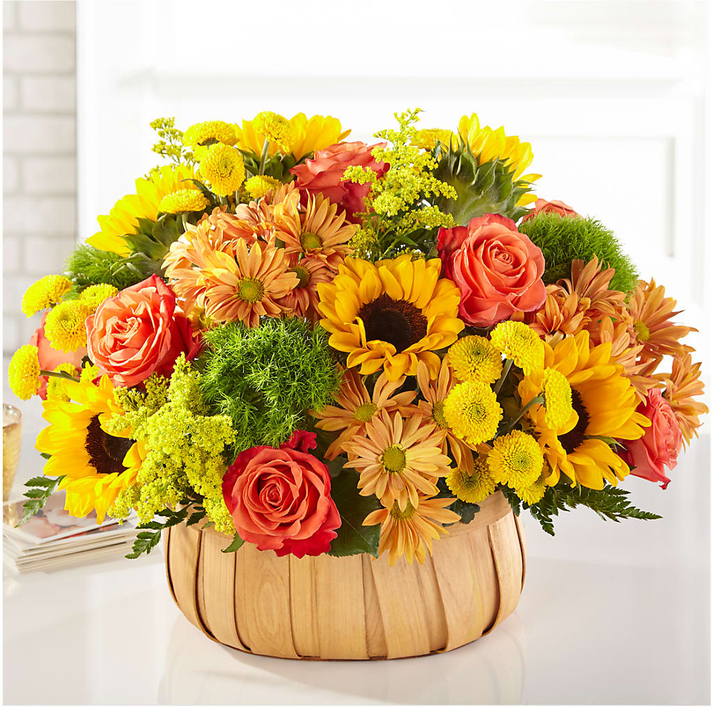 Harvest Sunflower Basket – De Voe Floral, Lena IL