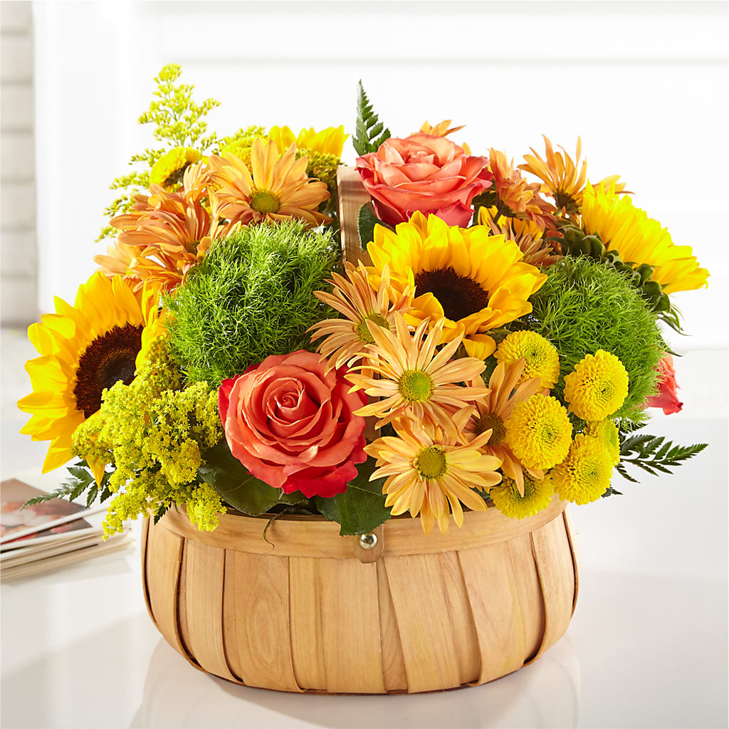 Harvest Sunflower Basket – De Voe Floral, Lena IL