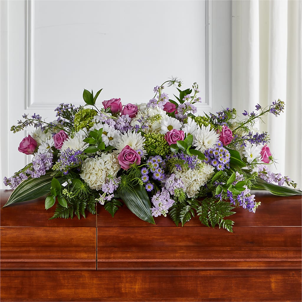 Meadows of Serenity Casket Spray – De Voe Floral, Lena IL