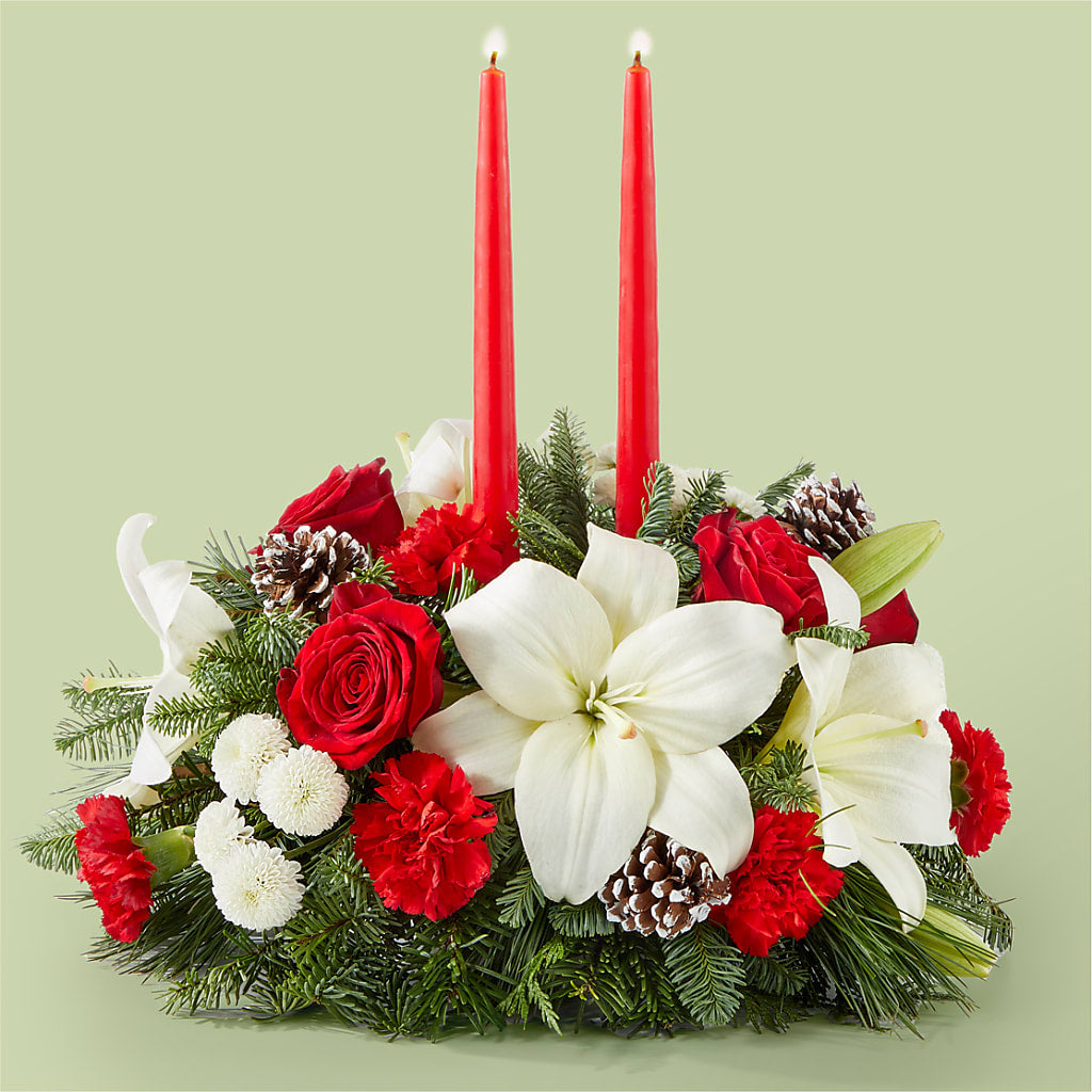 Seasonal Festivities Centerpiece – De Voe Floral, Lena IL