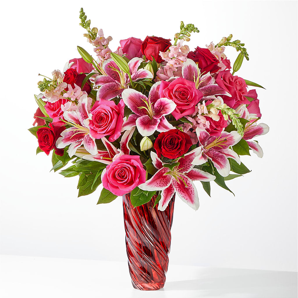 Always You Bouquet with Luxe Swirl Vase – De Voe Floral, Lena IL