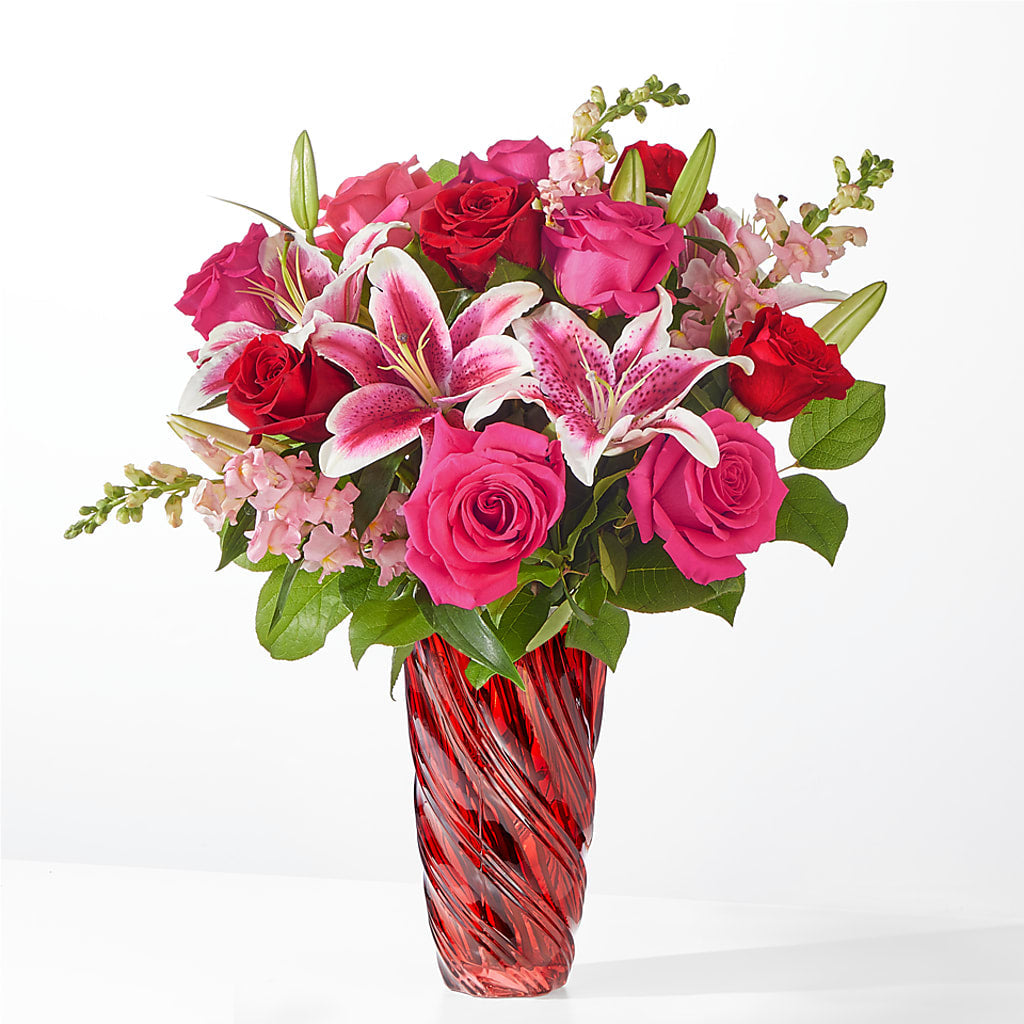 Always You Bouquet with Luxe Swirl Vase – De Voe Floral, Lena IL