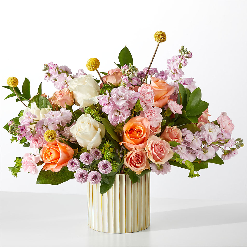 French Market Bouquet with Ivory Vase – De Voe Floral, Lena IL