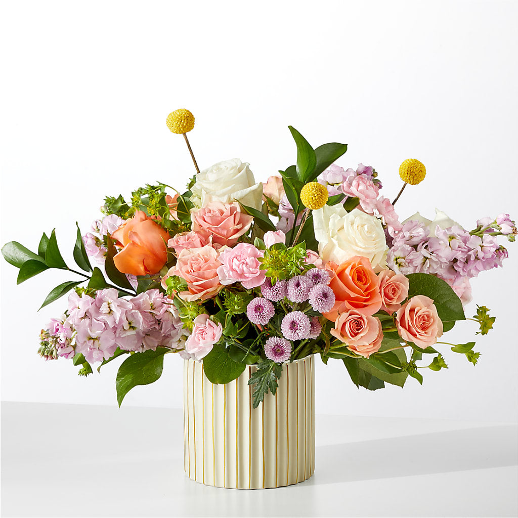 French Market Bouquet with Ivory Vase – De Voe Floral, Lena IL