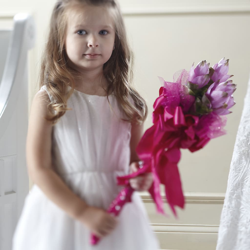 Sparkle Pink Flower Girl Bouquet – De Voe Floral, Lena IL