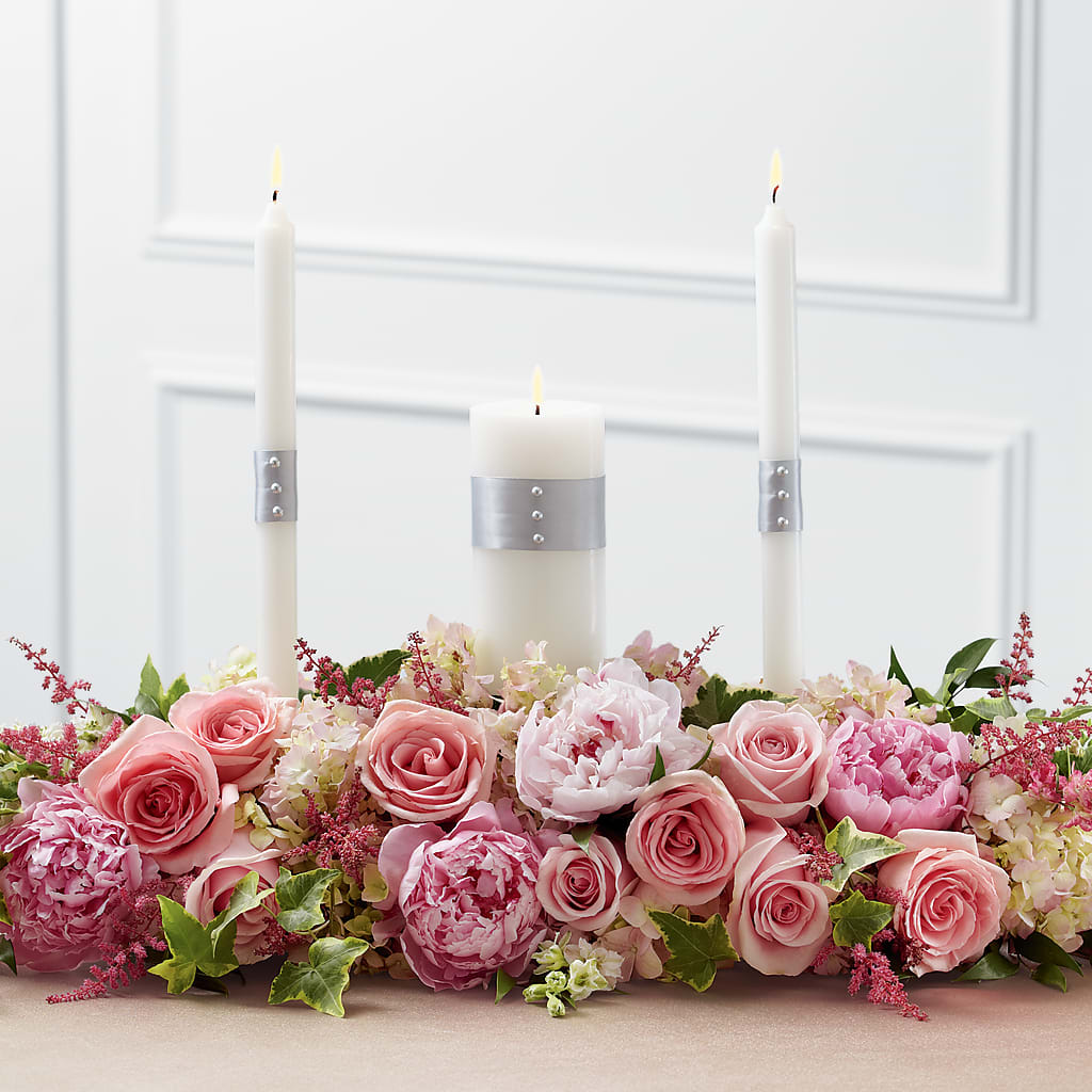 Worldwide Romance Unity Candle Arrangement – De Voe Floral, Lena IL