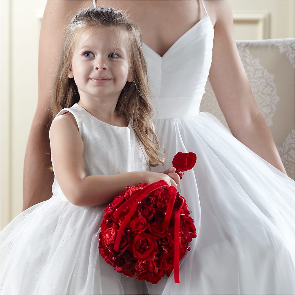 Pure at Heart Flower Girl Arrangement – De Voe Floral, Lena IL