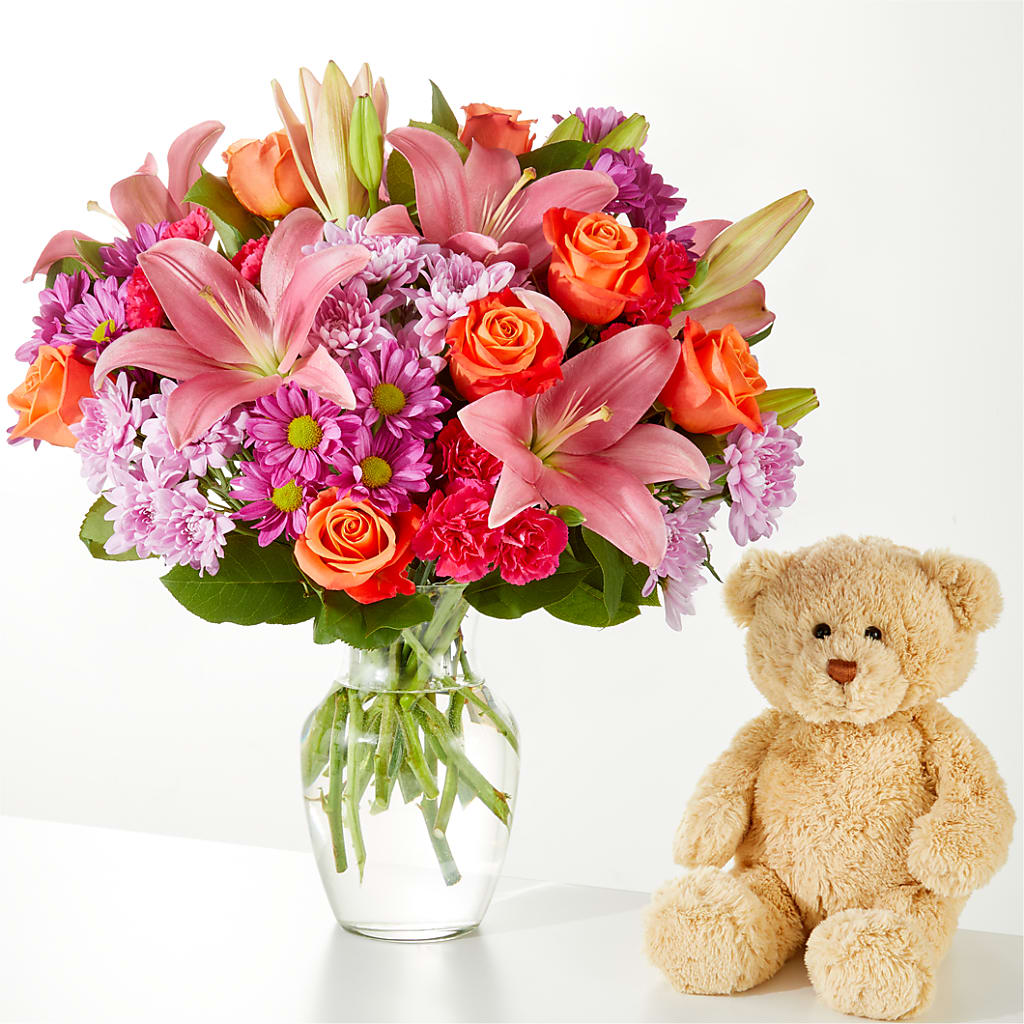 One and Only Bouquet and Bear Bundle –  De Voe Floral, Lena IL