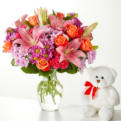One and Only Bouquet and Bear Bundle –  De Voe Floral, Lena IL