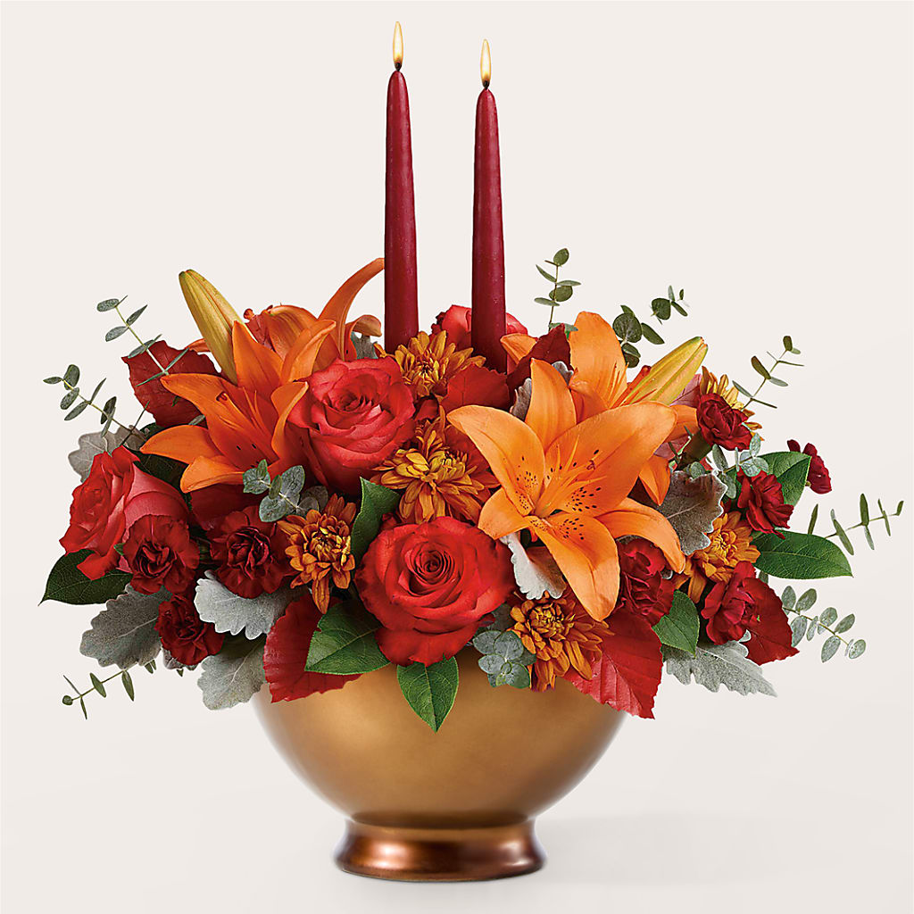 Fruits of Fall Centerpiece –  De Voe Floral, Lena IL