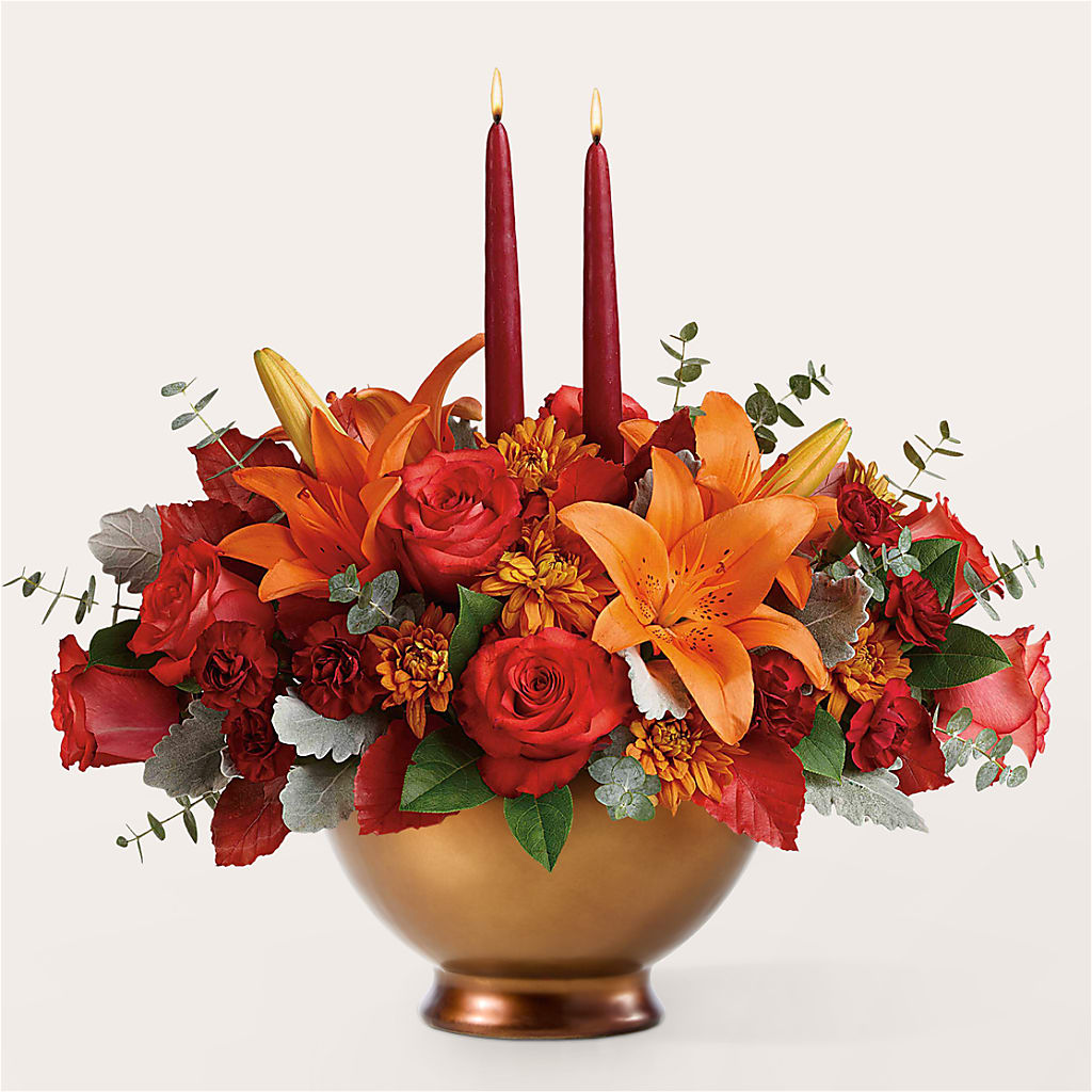 Fruits of Fall Centerpiece –  De Voe Floral, Lena IL