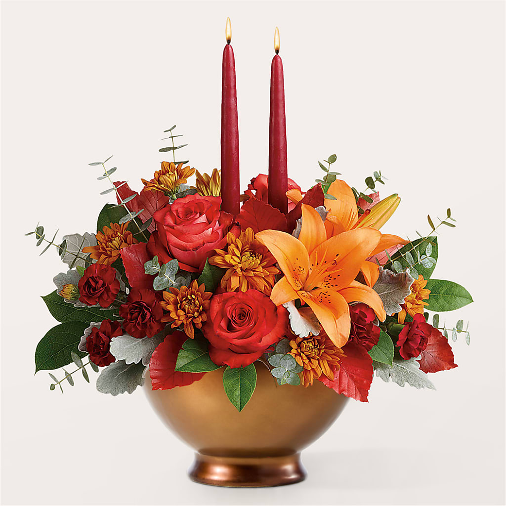 Fruits of Fall Centerpiece –  De Voe Floral, Lena IL