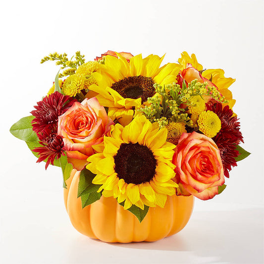 Golden Gourd Pumpkin Bouquet –  De Voe Floral, Lena IL