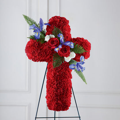 Faithful Hero Floral Cross –  De Voe Floral, Lena IL