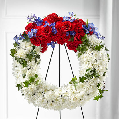 Patriotic Passion Wreath –  De Voe Floral, Lena IL