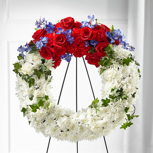 Patriotic Passion Wreath –  De Voe Floral, Lena IL