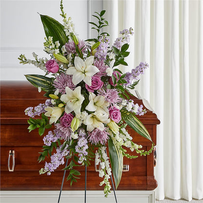 Grateful Hearts Standing Spray –  De Voe Floral, Lena IL