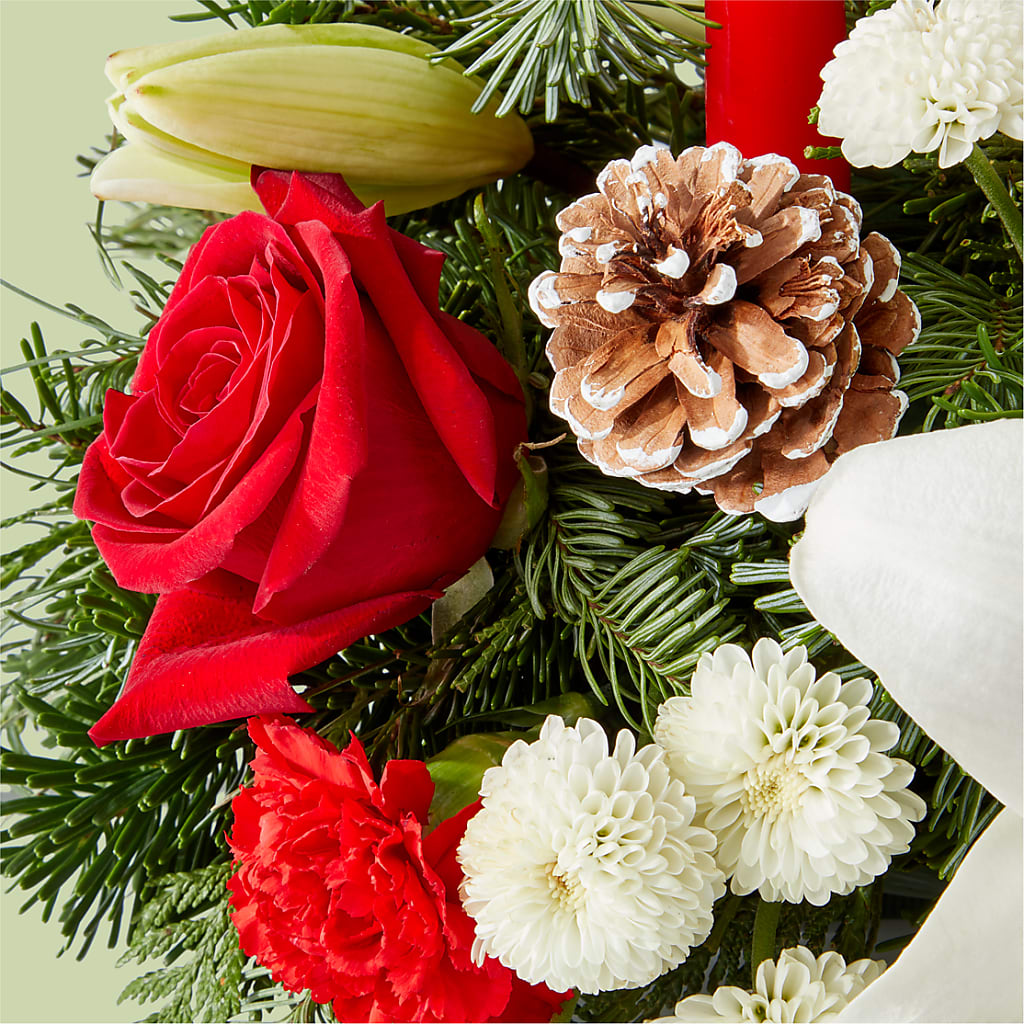 Seasonal Festivities Centerpiece –  De Voe Floral, Lena IL