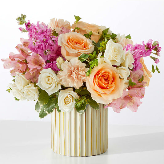 Paradise Bouquet with Ivory Vase –  De Voe Floral, Lena IL