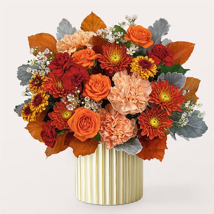 Merlot Bouquet with Ivory Vase –  De Voe Floral, Lena IL
