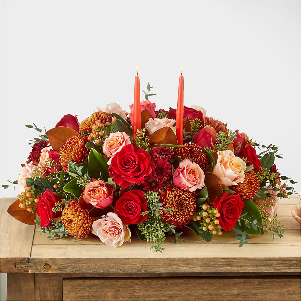 Gather Near Centerpiece –  De Voe Floral, Lena IL