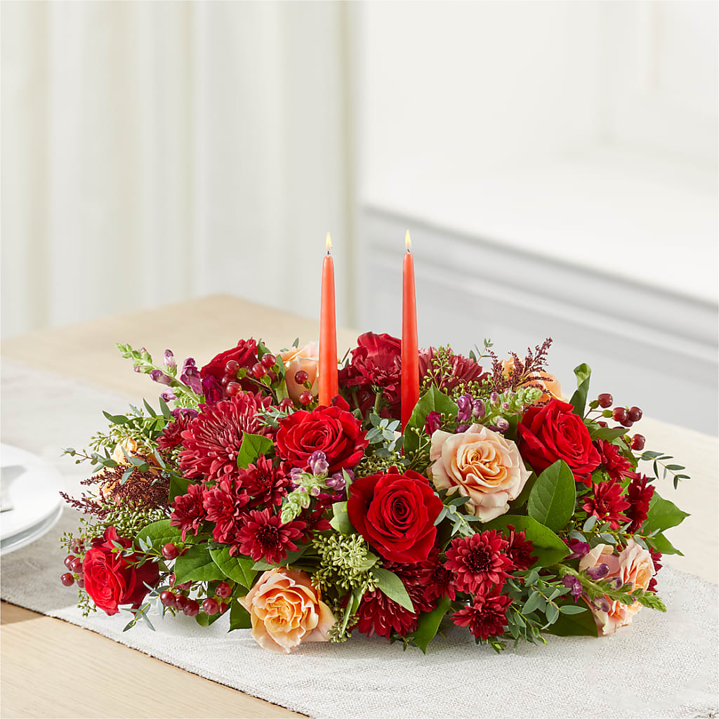 Most Thankful Centerpiece –  De Voe Floral, Lena IL