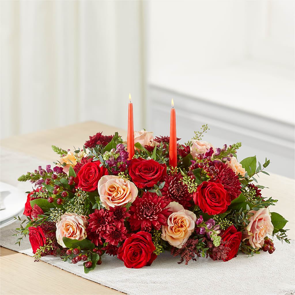 Most Thankful Centerpiece –  De Voe Floral, Lena IL