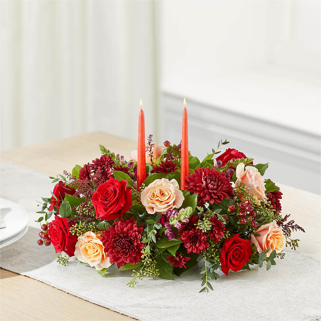 Most Thankful Centerpiece –  De Voe Floral, Lena IL