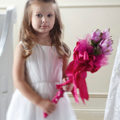 Sparkle Pink Flower Girl Bouquet –  De Voe Floral, Lena IL