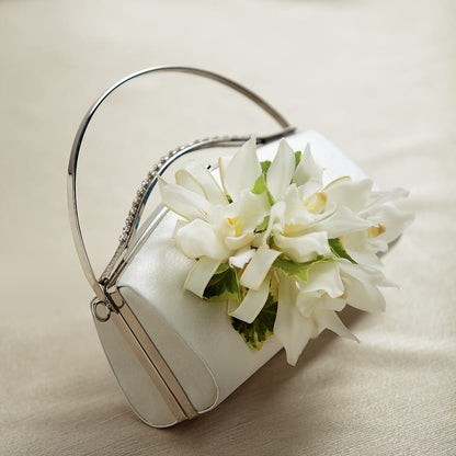 White Purse Decor –  De Voe Floral, Lena IL